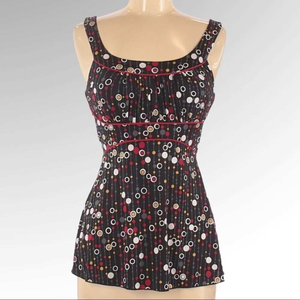 XOXO Y2K Bubble Print Tank Top Medium Retro Empire‎ Waist Stretch Cami M